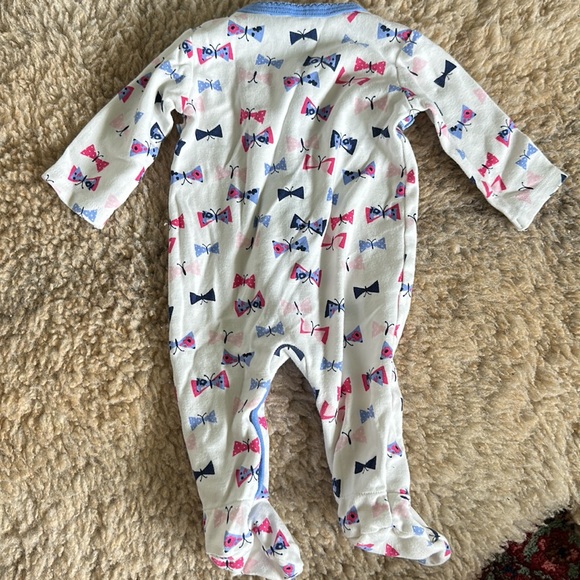 Petit lem white butterfly footie pajamas onesie 3 months - Picture 4 of 5